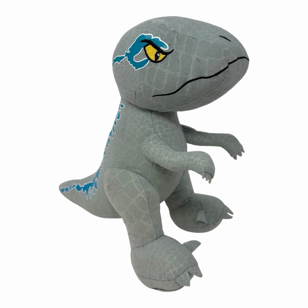 Jurassic World Blue Velociraptor Plush Stuffed Animal Grey Blue Stripe Dinosaur‎
